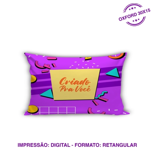 Almofada 30x15cm. Tecido Oxford. Impressão: 100% Digital. Encimento: Manta Vinílica-84383