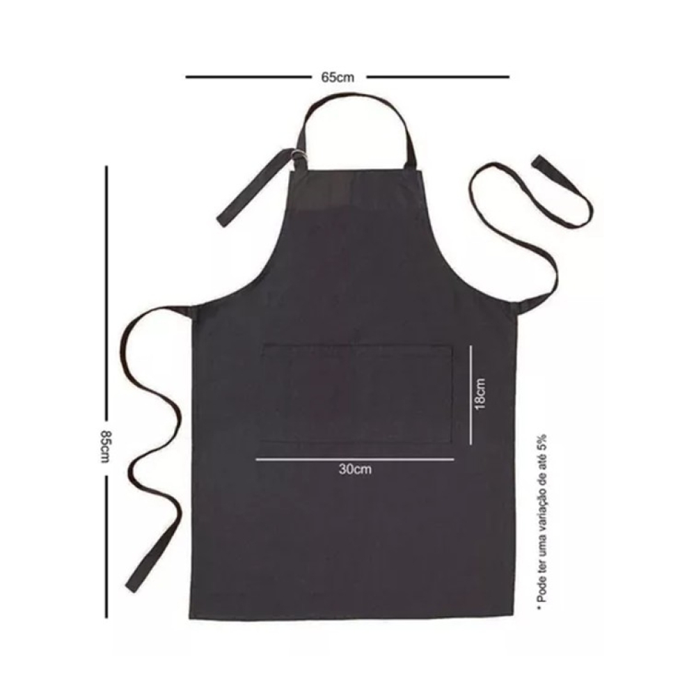 Avental Oxford C/ Bolso Uniforme Restaurante Chef 