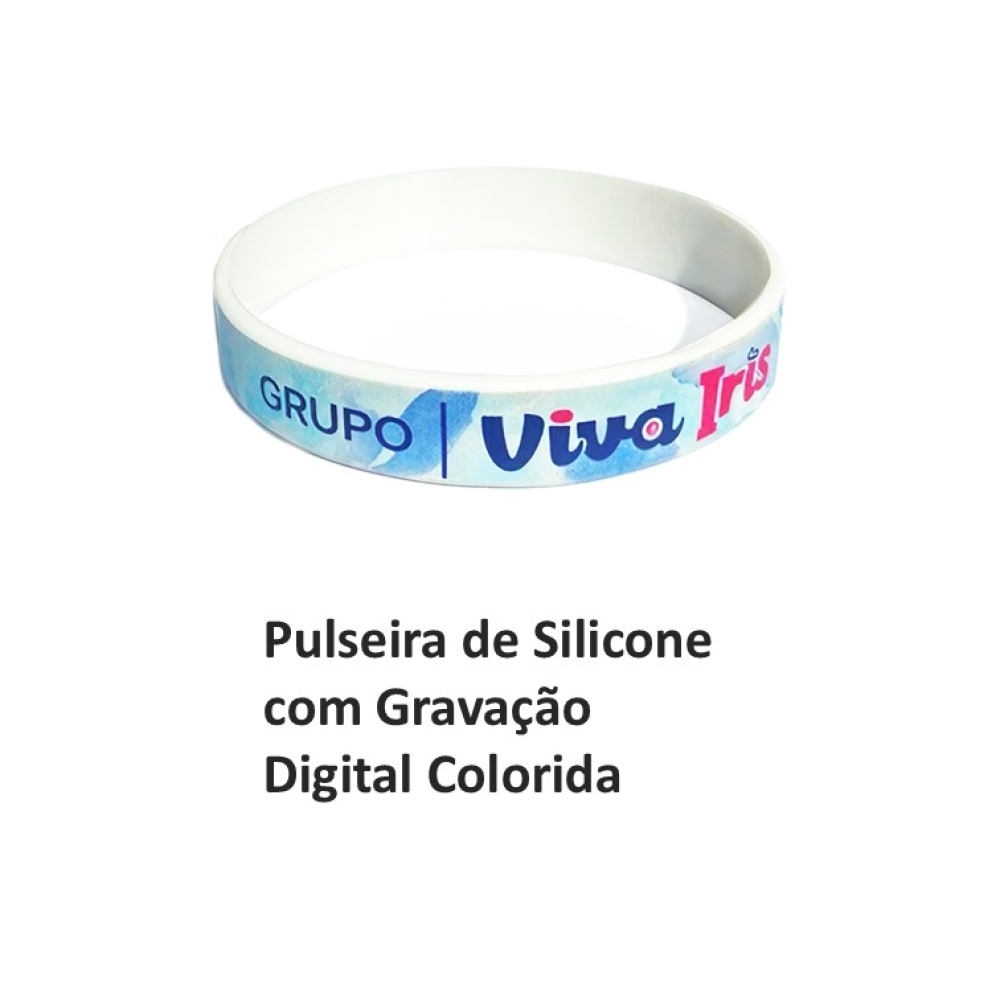 Pulseira de Silicone com Gravação Digital Colorida-brace 002